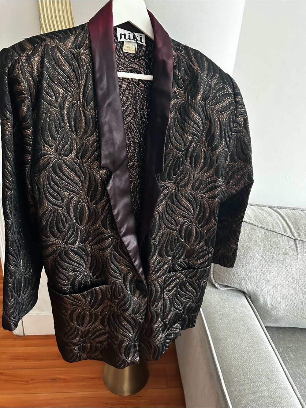 Vtg Whimsigoth Tapestry Party Blazer S Oversized Artsy Witchy Grunge Made In Usa